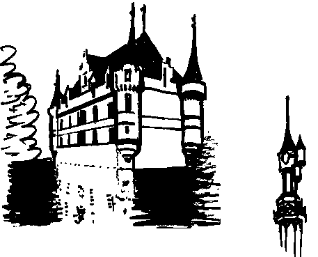 à gauche, château d'Azay-le-Rideau - à droite, Disneyland Paris
